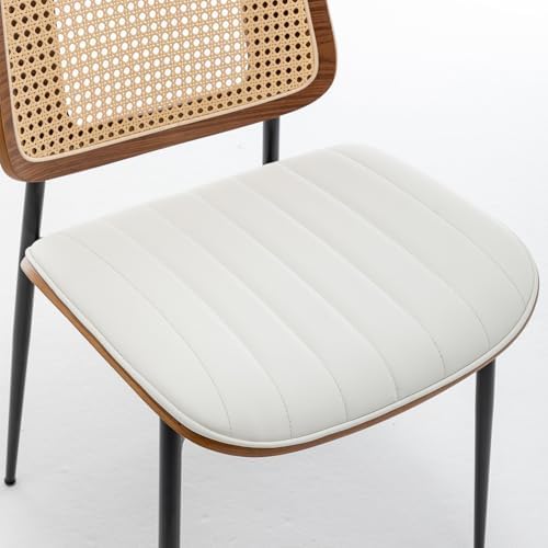 LUNLING Dining Chairs Set of 2 Mid Century Modern Retro Faux Leather Kitchen ...