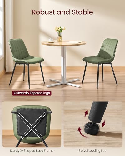 VASAGLE Dining Chairs Set of 6, Upholstered Kitchen Chairs, PU Leather