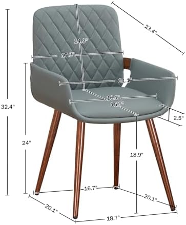 LUNLING Mid Century Modern Faux Leather Dining Room Chairs,Upholstered Seat M...