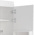 Spacious White Pantry Cabinet: 5 Shelves, 3 Door Shelves