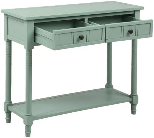 Bellemave Console Table with 2 Drawers & Bottom Shelf, Retro Entryway Tab...