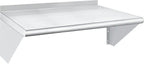 HARDURA Stainless Steel Shelf 18" x 24", 297lb Commercial Shelves Wall Mount Metal Shelving with Backsplash and Brackets for Kitchen, Restaurant, Laundry Room and Home