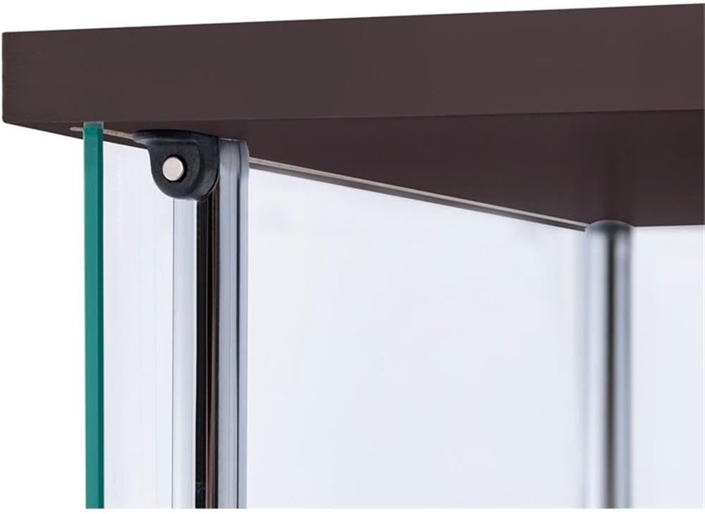 BOWERY HILL 4 Shelf Glass Display Case Cabinet with Chrome Support Beams and ...