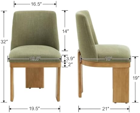 RIVOVA Upholstered Dining Chairs Set of 4, Modern Wooden Dining Room Chair Li...