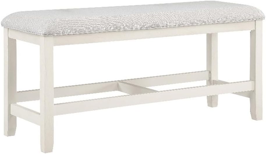 Pemberly Row Farmhouse Wood Counter Bench, 54" W x 18" D x 26"...