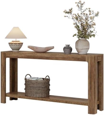Tribesigns 63 Inch Entryway Console Table, 2-Tier Farmhouse Narrow Sofa Table...