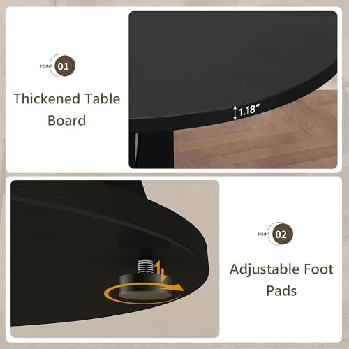 Einhomn 43-59" Extendable Round Dining Table, Kitchen Table for 4-8, Far...