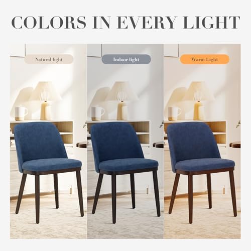 COLAMY Upholstered Dining Chairs Set of 2, Modern Kitchen Chairs with Back, L...