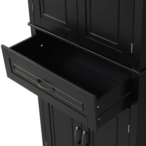 Bathroom Storage Cabinet with Doors and Drawer, Multiple Storage Space, Adjus...