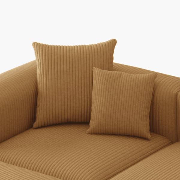 Acanva Convertible Modular Sectional Sofa with Movable Ottomans, Free Combination Corduroy Couch for Living Room Apartments, U-Shaped, Yellow