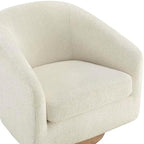 CHITA Swivel Accent Chair Set of 2, FSC Wood Frame, Fully Assembled, Cream | Fabric Barrel Arm Chair with 360° Swivel Solid Wood Base, Mid Century Modern Living Room Chair, 31"x31"x28", 350 Lb Capacity