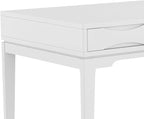 SIMPLIHOME Harper Desk - 60-Inch Wide Solid Hardwood Writing Desk in White, Mid-Century Modern Home Office Computer Table for Workspace or Study with 2 Drawers and Flip-Down Keyboard Tray