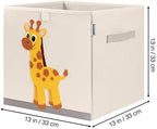 Foldable Animal Cube Storage Bins Fabric Toy Box/Chest/Organizer for Kids Nursery, 13 inch (Elegant Giraffe)