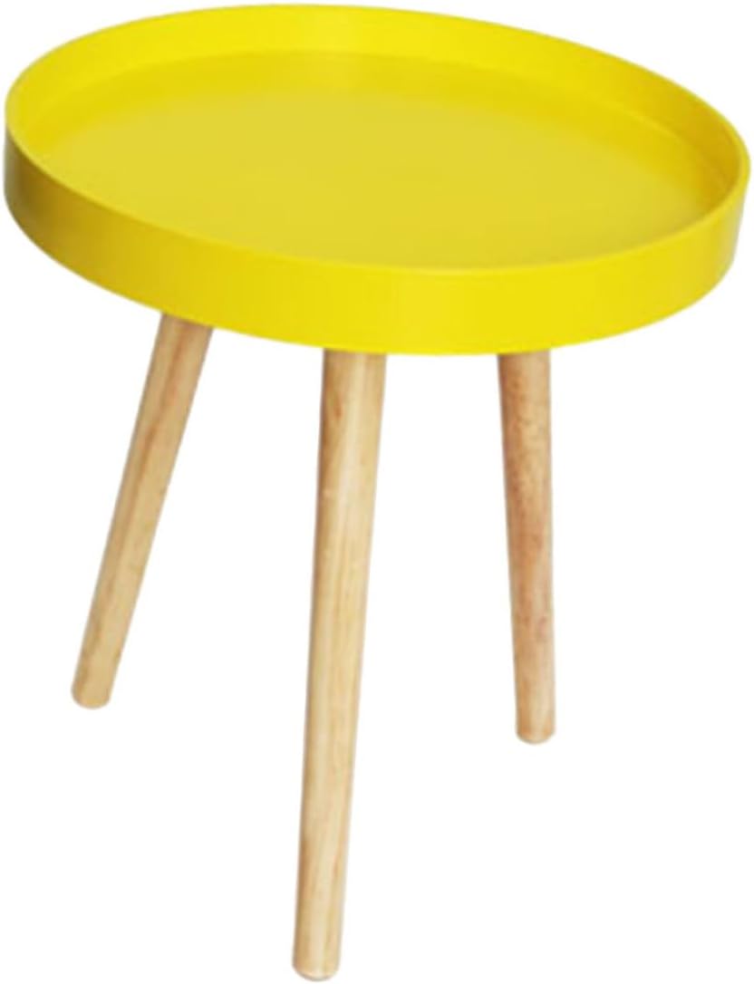 Nordic Style Small Round Coffee Table Creative Mini Sofa Side Table Yellow fo...