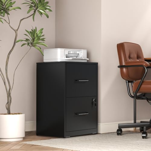 2 Drawer File Cabinet with Lock,Vertical Filing Storage Cabinet | Filing Cabi...