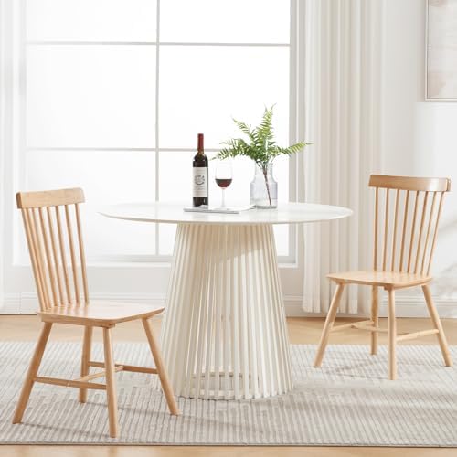 Windsor Dining Chairs Set of 2, Spindle Back Wooden Chairs