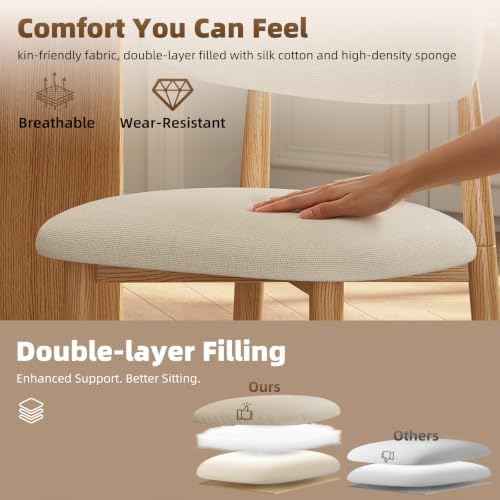 Dining Chairs, Modern Fabric Upholstered Dining Room Chair MetalKitchen Chair...