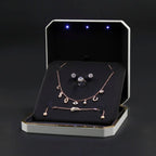 HSLFUAI Necklace Box with Led Light,Jewelry Box for Necklace,Jewelry Gift Box for Wedding, Birthday, Valentine' Day, Mother'S Day, Christmas,Black Velvet Interior Necklace Box(Blue)