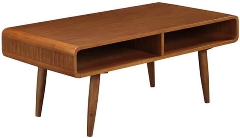 Pemberly Row Mid-Century 3-Piece Table Set, Solid Rubberwood, Rich Walnut Fin...