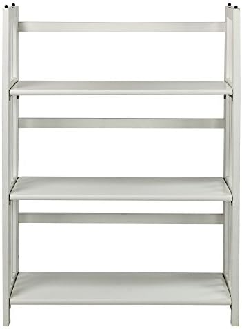Casual Home 3-Shelf Folding Stackable Bookcase (27.5" Wide)-White