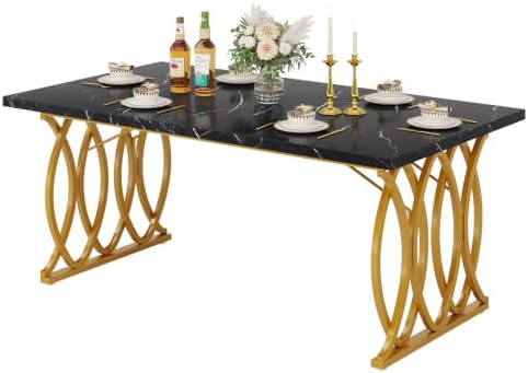 Tribesigns Modern Dining Table, 63" Large Kitchen Table for 4-6 People, ...