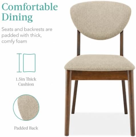 Best Choice Products 5-Piece Dining Set, Compact Mid-Century Modern Table &am...