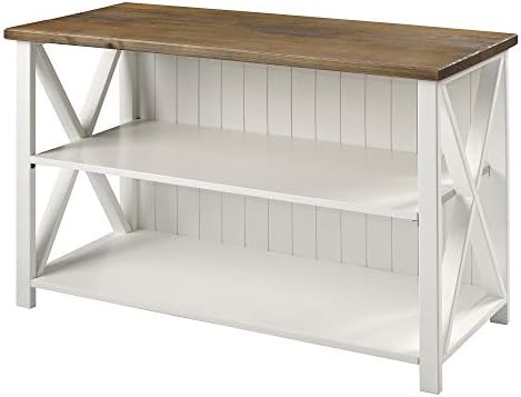 Walker Edison 2 Tier Modern Farmhouse Wood Bookcase Bookshelf Storage Home Of...