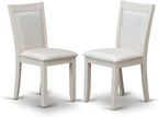 East West Furniture X077MZ001-6 6 Piece Kitchen Table Set Contains a Rectangle Dining Table with X-Legs and 4 Cream Linen Fabric Parson Chairs with a Bench, 40x72 Inch, Multi-Color