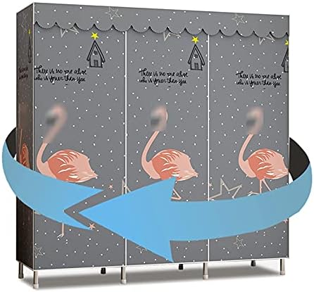 Portable Wardrobe Cloth Wardrobe Bedroom Closet,Open Metal Assemble Wardrobe ...