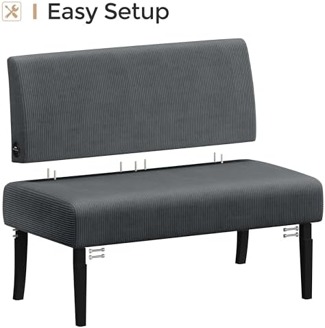 Yaheetech Small Loveseat Armless Sofa Chair with USB Ports, Dark Gray