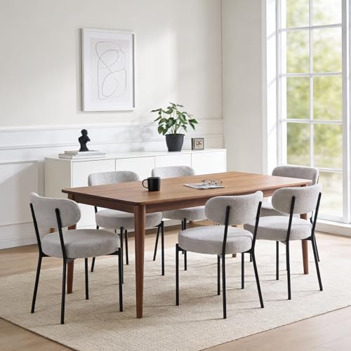 DUMOS Dining Chairs Set of 4, Mid Century Modern Chair Round Upholstered Curv...