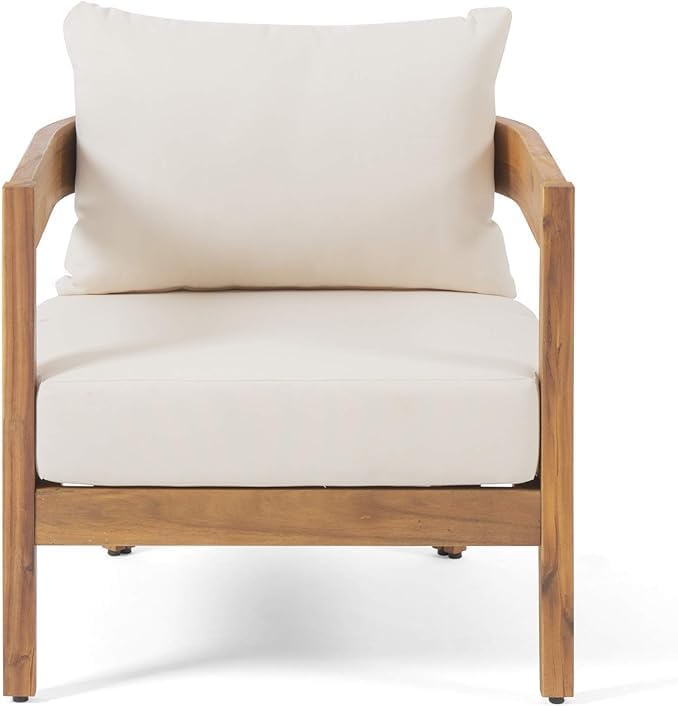 Merax Set of 2 Outdoor Acacia Wood Frame 2pcs Chairs with Cushions for Patio,...