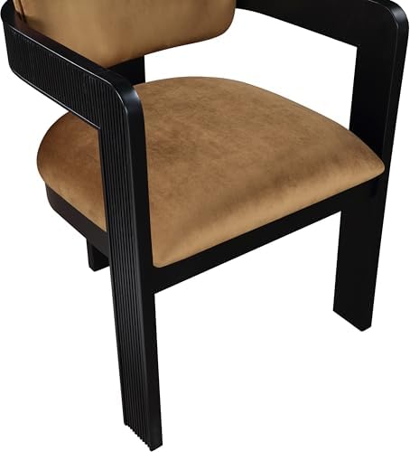 Meridian Furniture Sacha Velvet/Rubberwood Dining Chair, Saddle, Set of 2