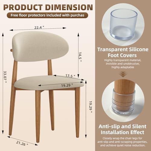 Dining Chairs, Modern Fabric Upholstered Dining Room Chair MetalKitchen Chair...