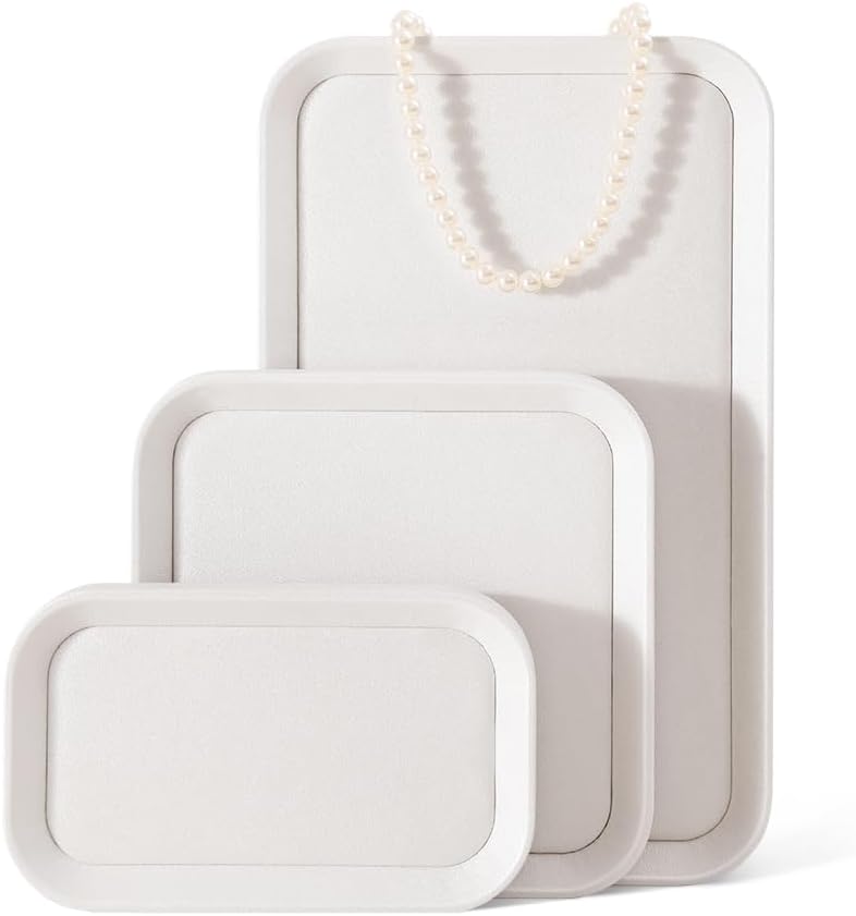 Jewelry Tray, Leather Trinket Tray,Luxury Necklace Organizer,Premium Jewelry Display For Vendors,White Watch Tray