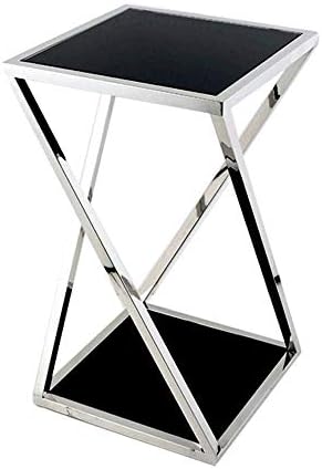 Telephone Table, Stainless Steel Glass Coffee Table,Sofa Side Table/Telephone...