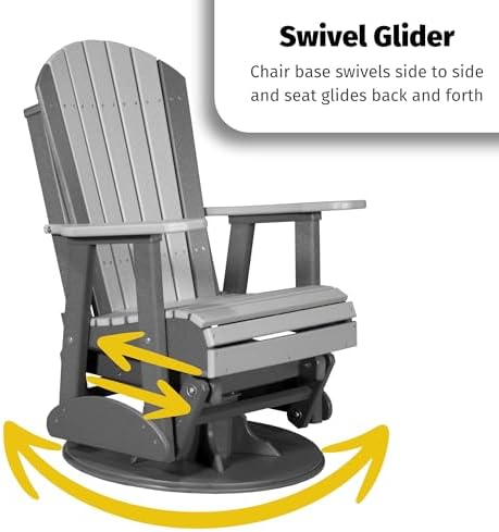 LuxCraft 2' Adirondack Swivel Glider - Available in 14 Colors, Dove Gray ...