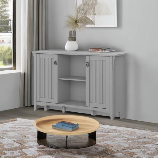 Bush Home Salinas Accent Storage Cabinet with Doors and Shelves, Farmhouse Ca...