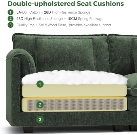 ELUCHANG 153" Oversized Modular Sectional Sofa, Comfy Chenille Cloud Cou...