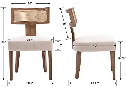 RIVOVA Rattan Dining Chairs Set of 6, Modern Dining Chair Kitchen Dining Room...