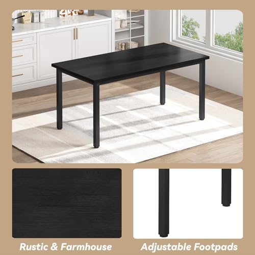 Recaceik 43.4" Dining Table Set for 4, Kitchen Table with 2 Benches, Black