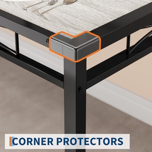 IDEALHOUSE Wood Dining Table Set for 4 with Corner Protector, Kitchen Table C...