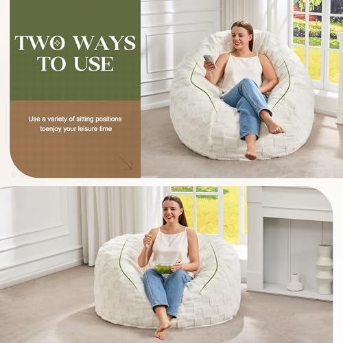 Hobestluk Adults Bean Bag Chair 4FT Big BeanBag Chair Extra Large Oversized |...