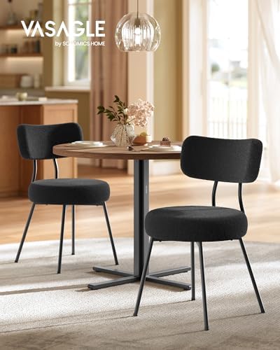 VASAGLE Dining Table Set, Round Dining Table with 2 upholstered Chairs, for S...