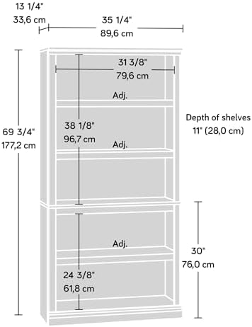 Sauder Miscellaneous Storage 5-Shelf Bookcase/ Book shelf, Select Cherry finish