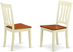 East West Furniture MZAN5-WHI-W 5 Piece Dinette Set for 4 Includes a Rectangle Dining Room Table with Dropleaf and 4 Kitchen Dining Chairs, 36x54 Inch, Buttermilk & Cherry