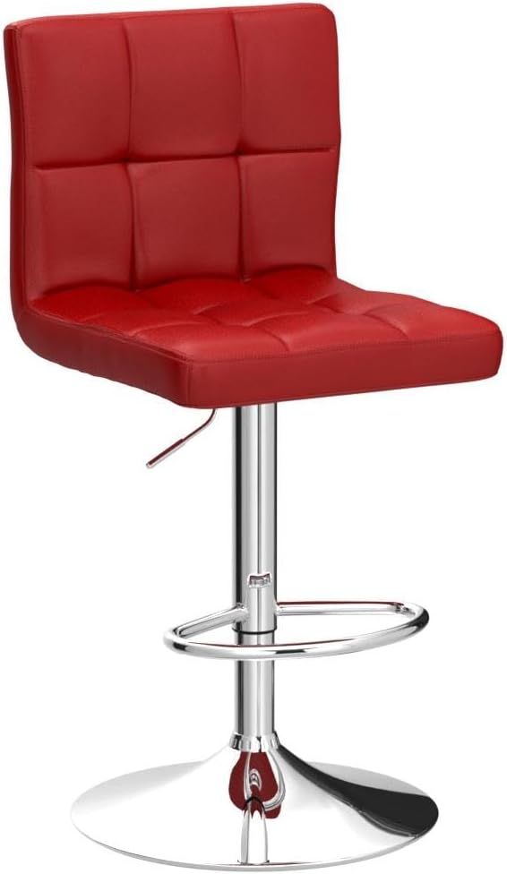 Yaheetech Bar Stools Set of 2, Adjustable PU Leather Swivel Barstools, Modern...