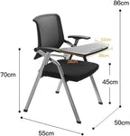 Folding Tablet Arm Chair with Writing Pad Conference Office Training Chair with Armrests for Home Office Blue(Green)