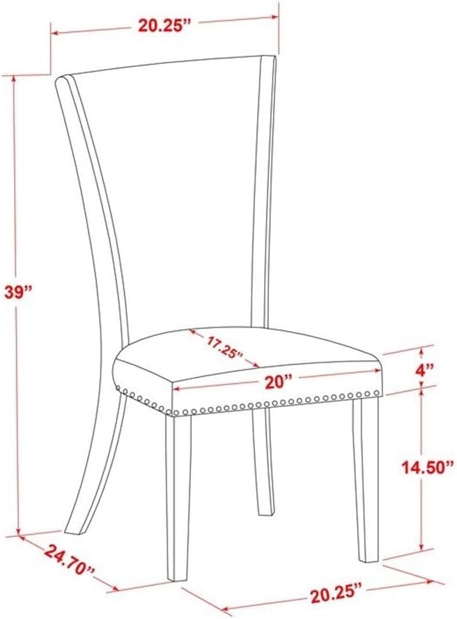 East West Furniture DOVE9-MAH-47 9 Piece Dining Set Includes a Rectangle Dini...
