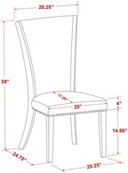 East West Furniture DOVE9-MAH-47 9 Piece Dining Set Includes a Rectangle Dining Room Table with Butterfly Leaf and 8 Light Sable Linen Fabric Upholstered Chairs, 42x78 Inch, Mahogany